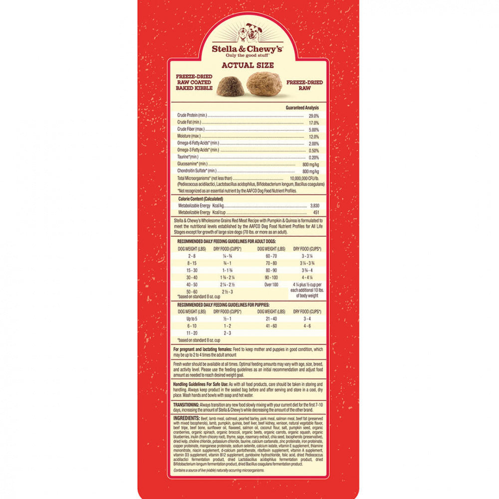Raw Blend Kibble with Wholesome Grains Red Meat Recipe Dry Dog Food