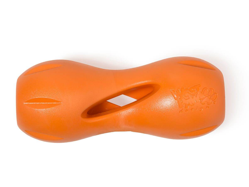 Qwizl Treat Dispensing Dog Chew Toy Orange