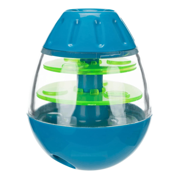 Roly Poly Treat-Dispensing Solo Play Wobble Dog Toy Blue & Green