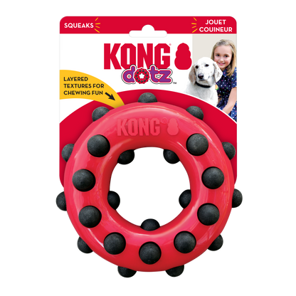 KONG Dotz Circle - Durable Chew & Dental Health Toy for Dogs