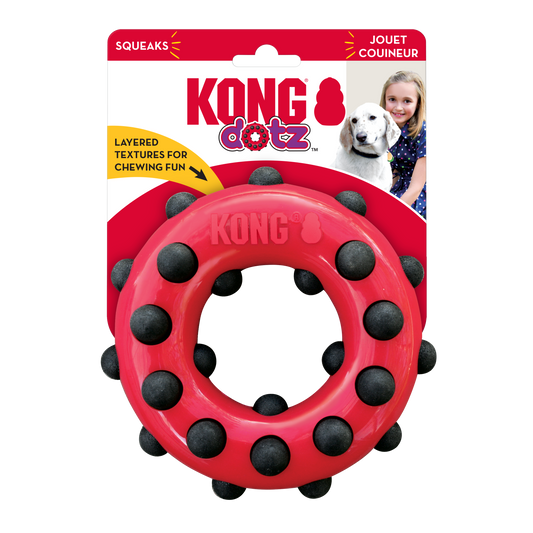 KONG Dotz Circle - Durable Chew & Dental Health Toy for Dogs