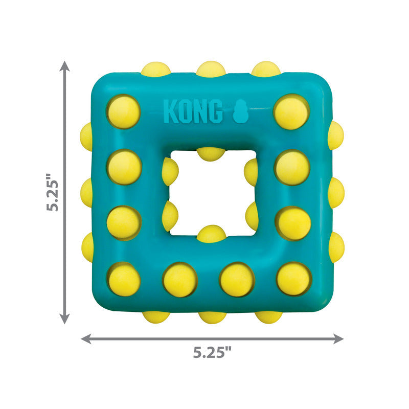 KONG Dotz Square - Durable Chew & Dental Health Toy for Dogs