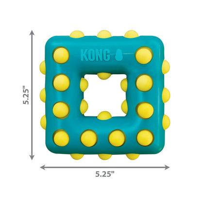 KONG Dotz Square - Durable Chew & Dental Health Toy for Dogs