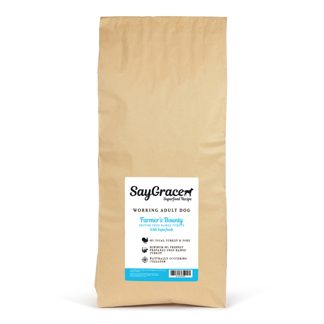 SayGrace Superfood Working Adult Farmer’s Bounty British Free Range Turkey Dry Dog Food