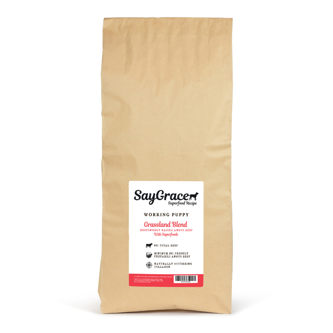 SayGrace Superfood Working Puppy Grassland Blend Responsibly Raised Angus Beef Dry Dog Food