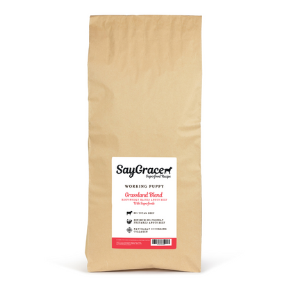 SayGrace Superfood Working Puppy Grassland Blend Responsibly Raised Angus Beef Dry Dog Food