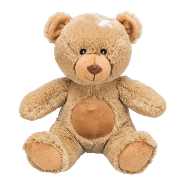 Eddy the Teddy Bear Recycled Materials Squeaky Plush Dog Toy Brown