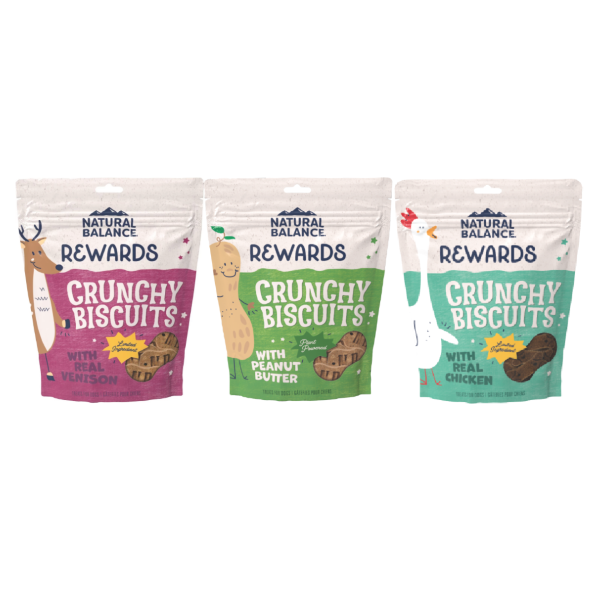 Rewards Crunchy Biscuits Triple Pack: Venison, Peanut Butter, Chicken